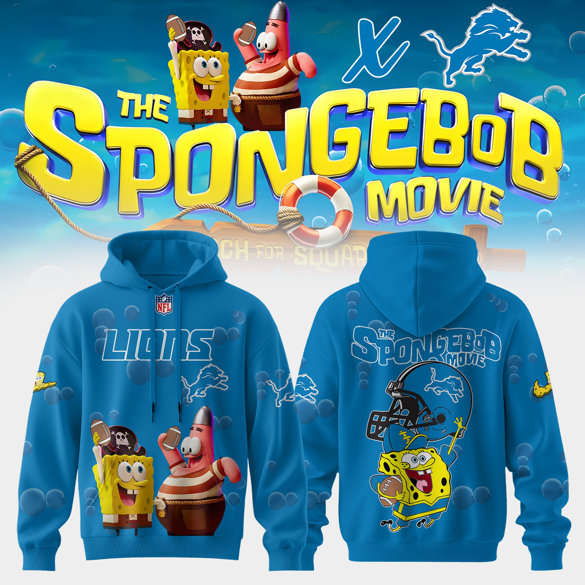 Detroit Lions x SpongeBob Limited Edition – Hoodie V2