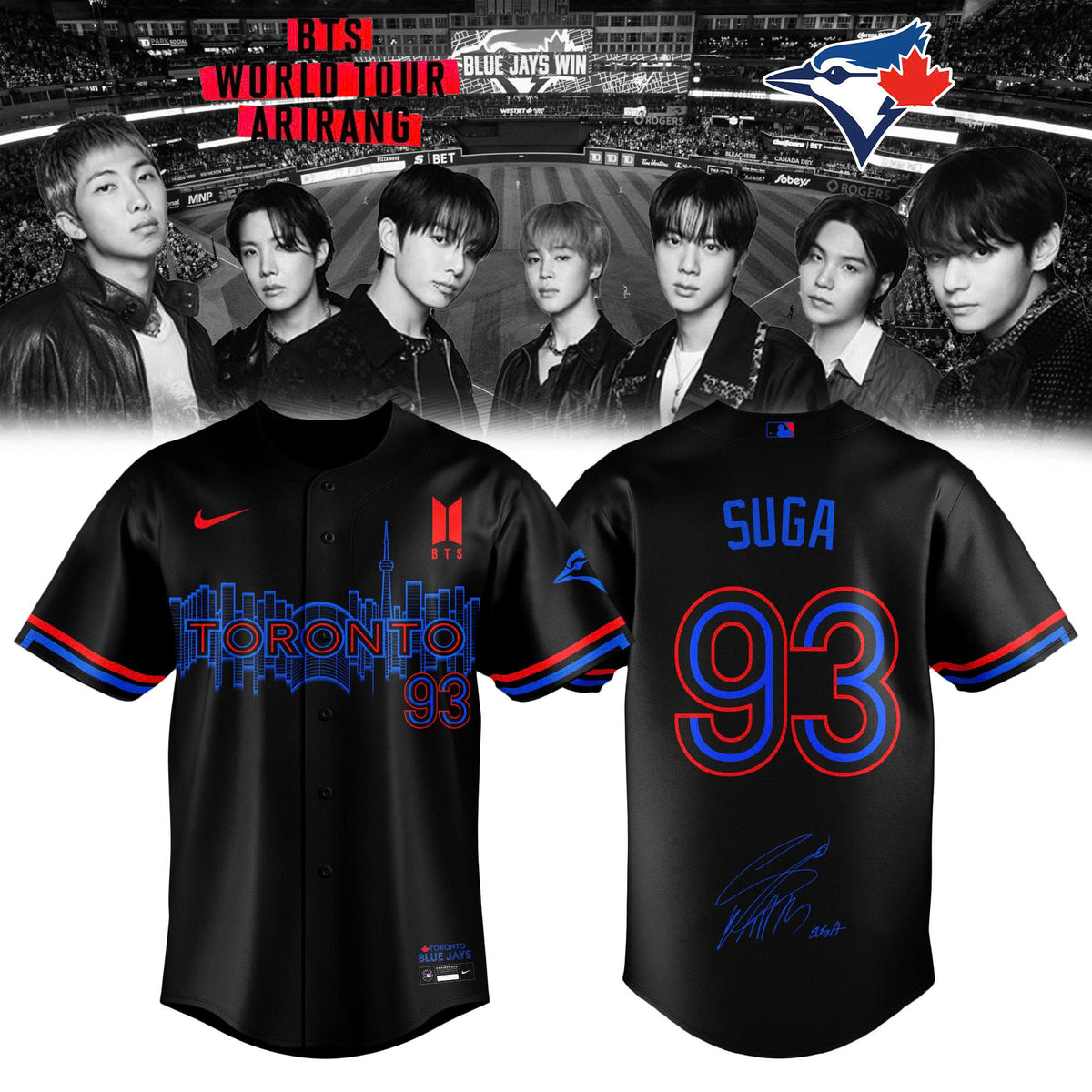 Toronto Blue Jays x SUGA 93 BTS World Tour 2026 Limited Edition Jersey