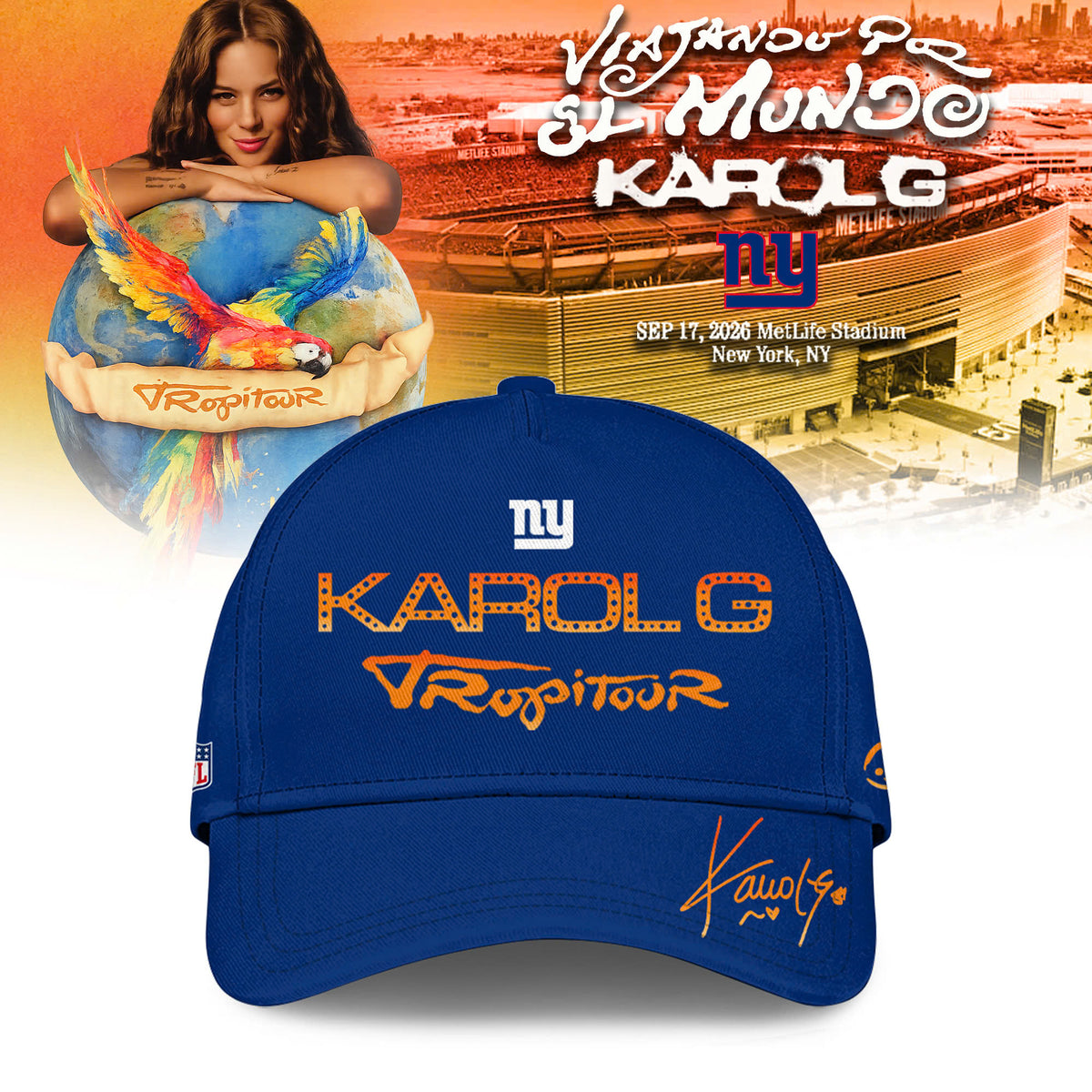 New York Giants x KG – Viajando Por El Mundo Tropitour 2026 Jersey