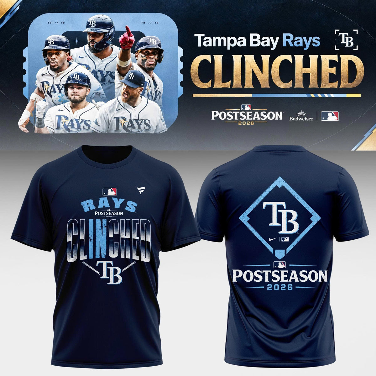 Tampa Bay Rays 2026 Postseason Clinched T-shirt