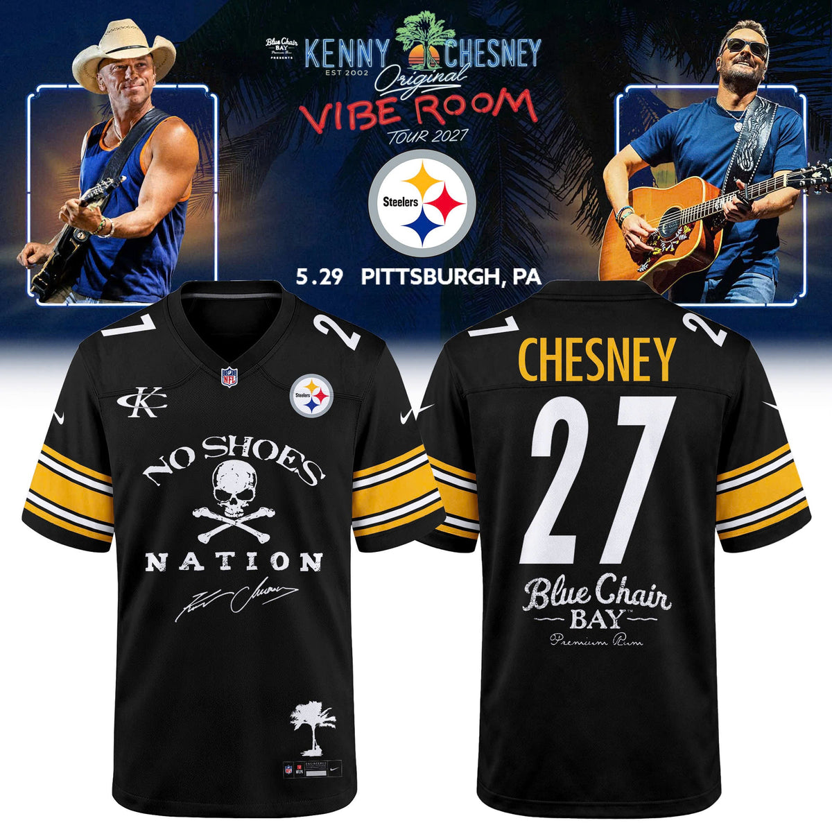 Pittsburgh Steelers x Kenny Chesney The Original Vibe Room Tour 2027 Jersey