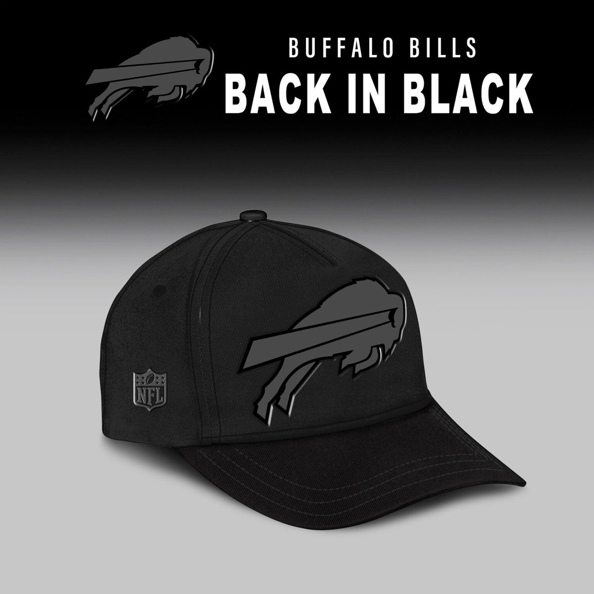 Buffalo Bills Back In Black Half Zip Hoodie