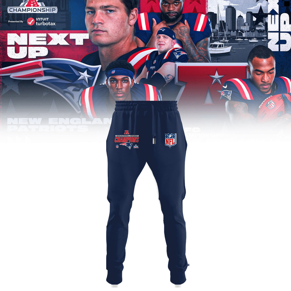 New England Patriots 2025 AFC Conference Champions Hoodie