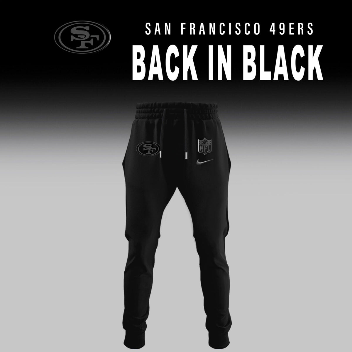 San Francisco 49ers Back In Black Half Zip Hoodie
