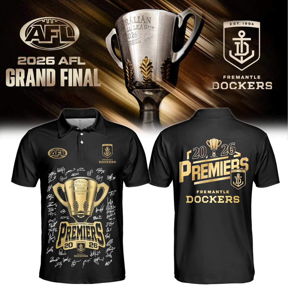 Fremantle Dockers AFL 2026 Premiership Champions Polo