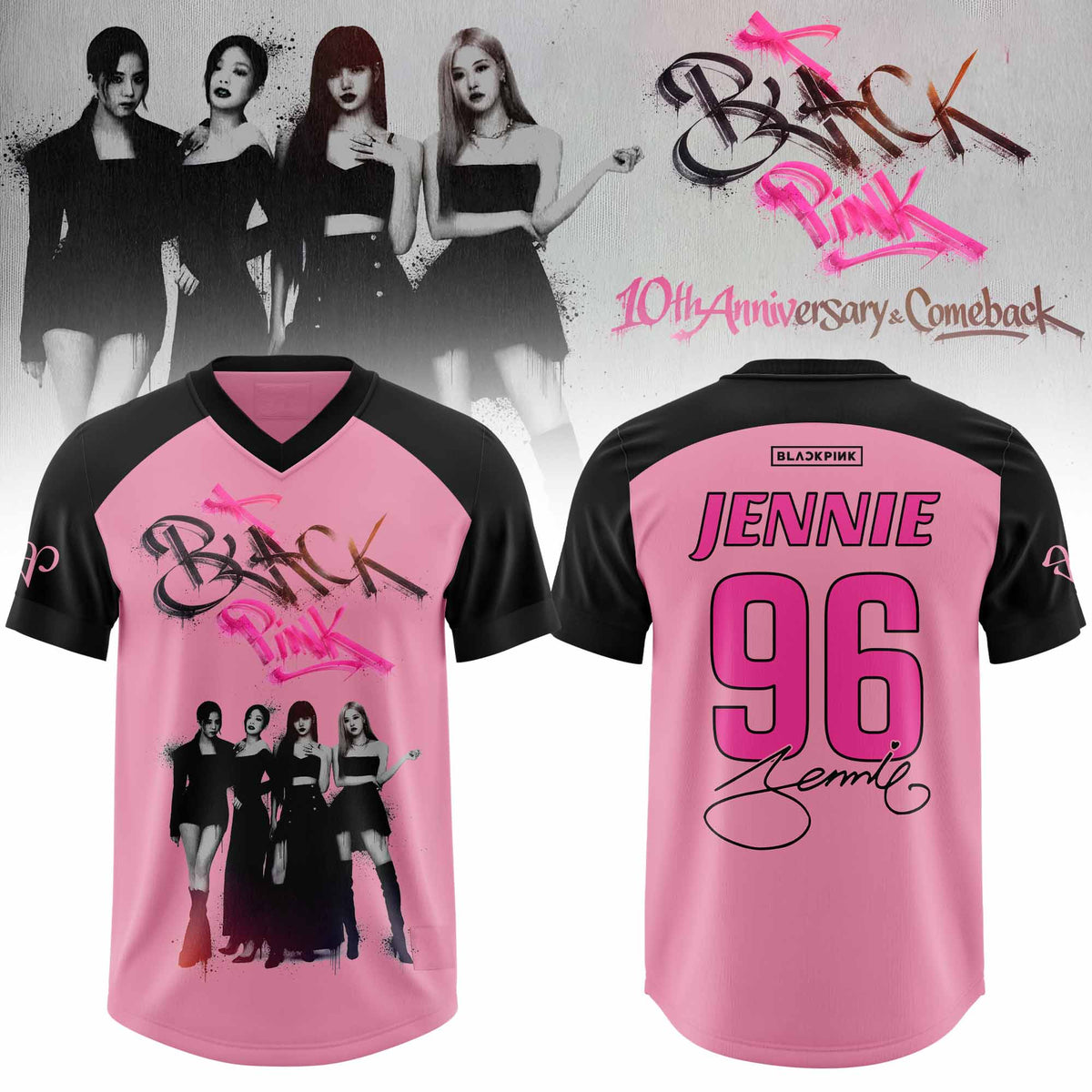 🖤 BLACKPINK – 10th Anniversary & Comeback 🩷 Football Jersey – Jennie