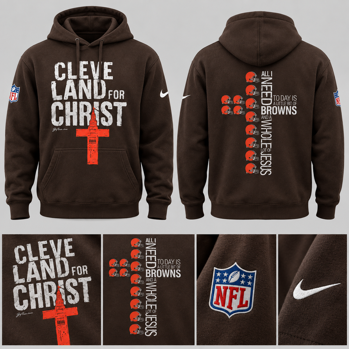 Cleveland Browns — Cleveland Land for Christ Hoodie