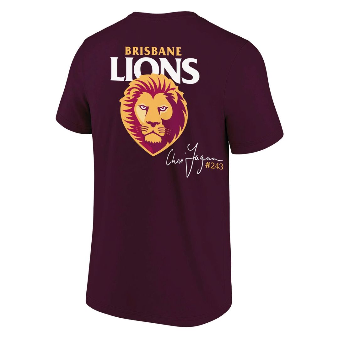 Brisbane Lions "THANK YOU FAGES" Coach Chris Fagan Signed Print T-Shirt