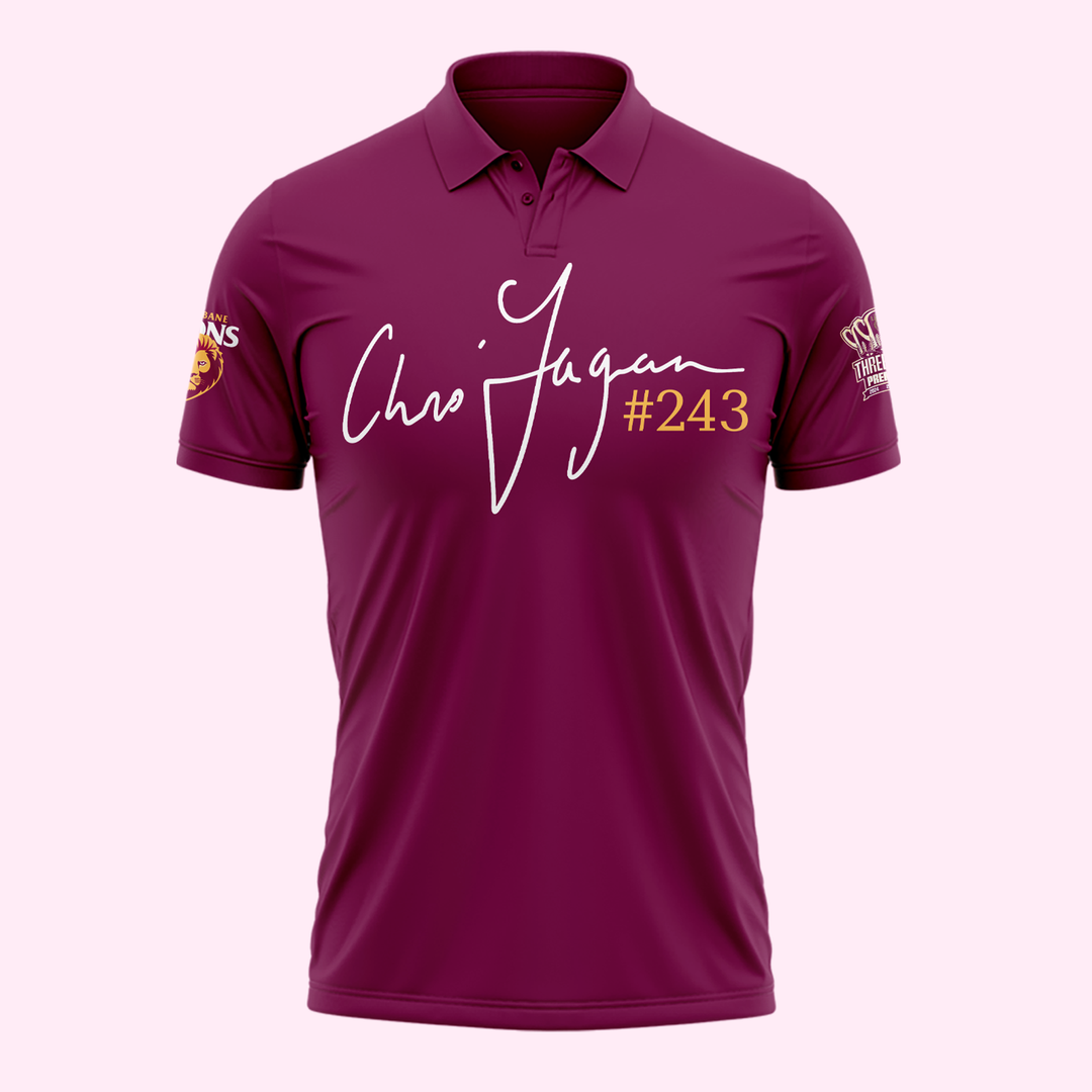 Brisbane Lions "THANK YOU FAGES" Coach Chris Fagan Signed Print Polo