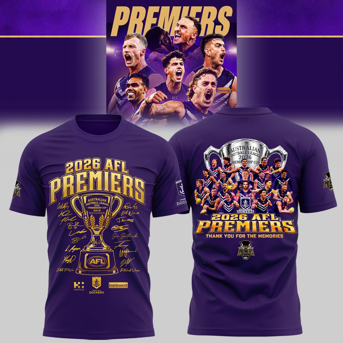 Limited Edition Fremantle Dockers 2026 AFL Premiers T-shirt
