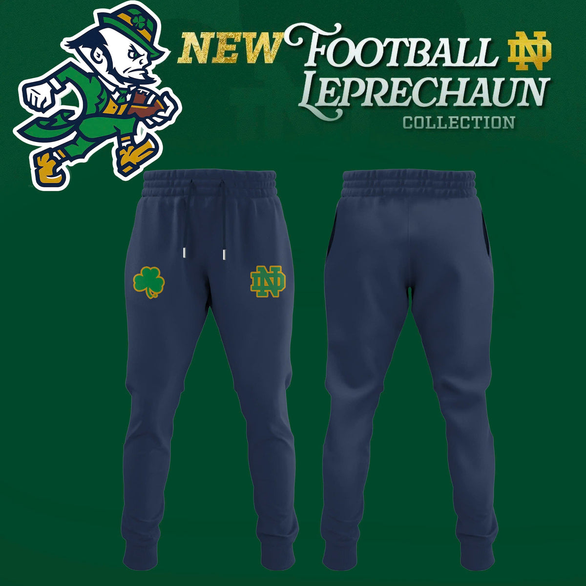 Notre Dame Fighting Irish Football Leprechaun Limited Editions 2025 Hoodie Navy
