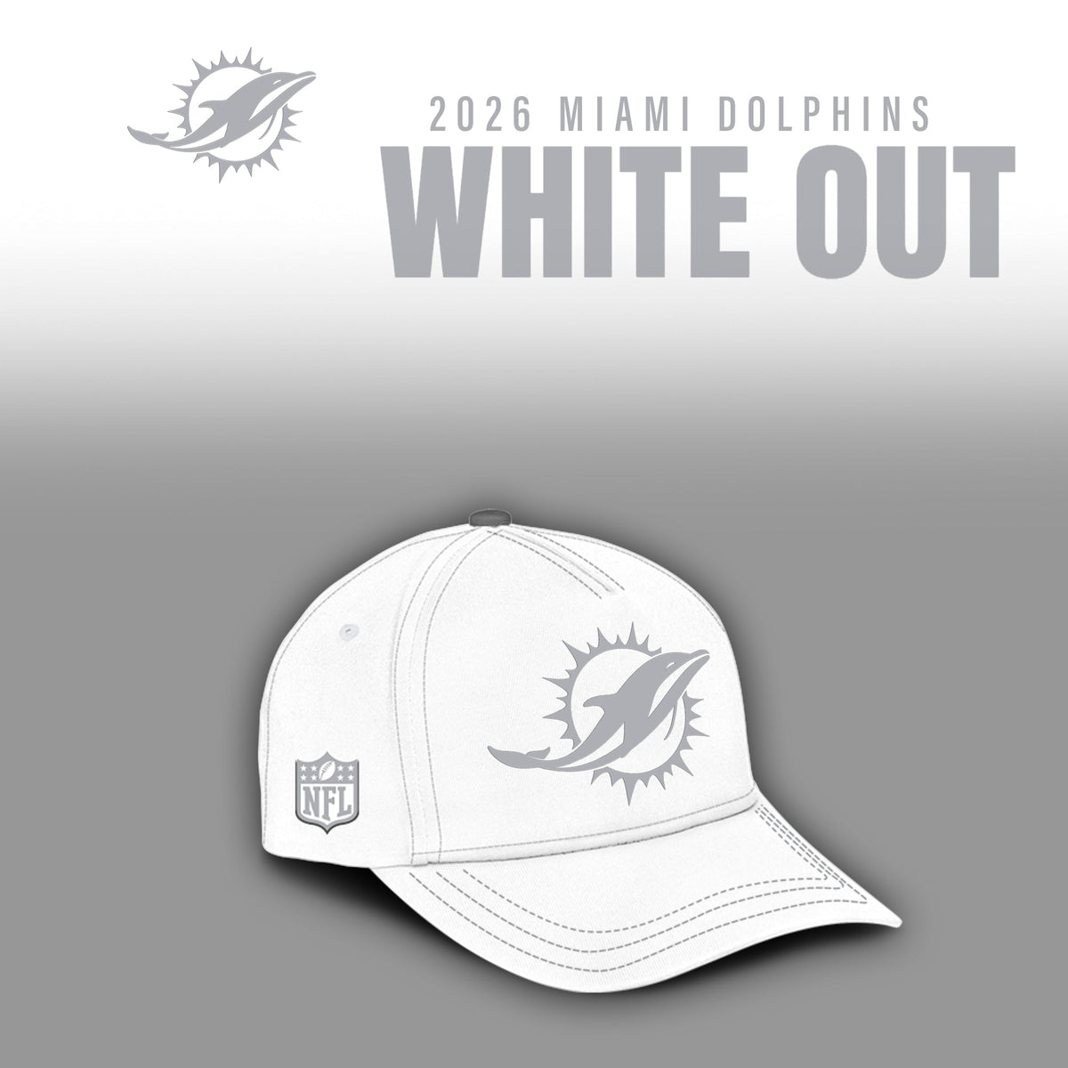Miami Dolphins 2025 Winter White Out Combo Hoodie
