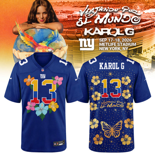 New York Giants x KG – Viajando Por El Mundo Tropitour 2026 Jersey