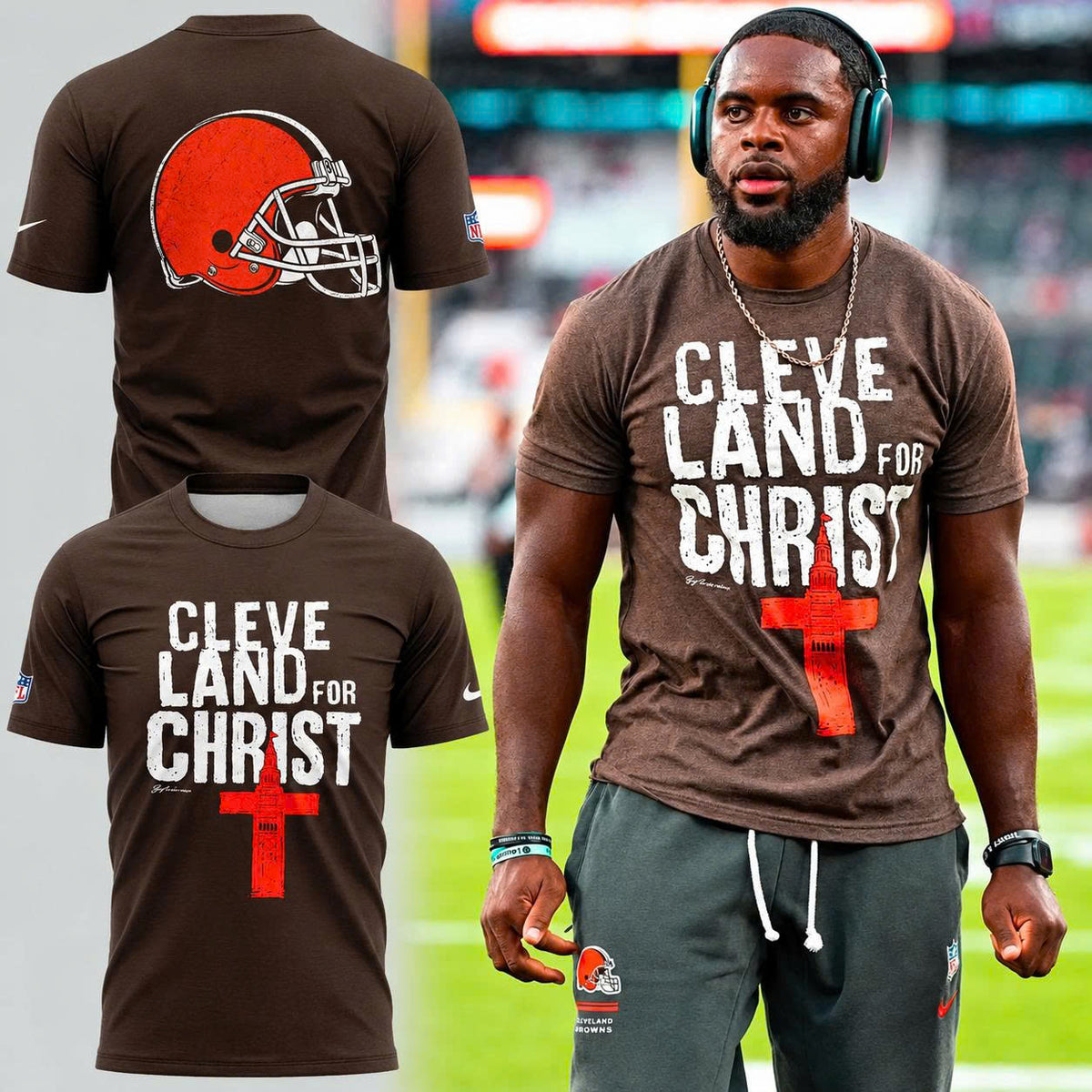 Cleveland Browns — Cleveland Land for Christ T-Shirt