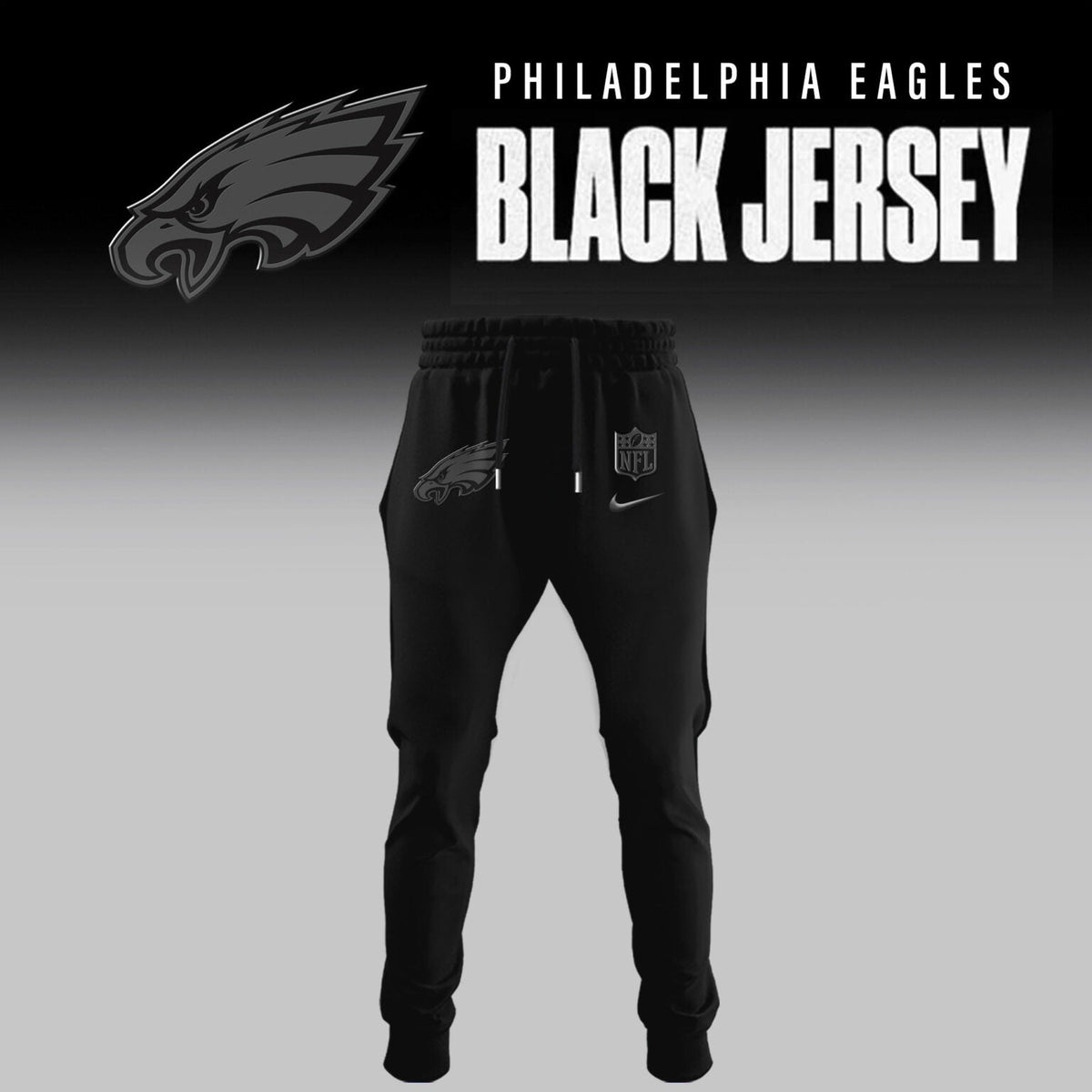 Philadelphia Eagles Back In Black Half Zip Hoodie