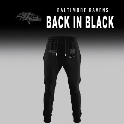 Baltimore Ravens Back In Black Half Zip Hoodie