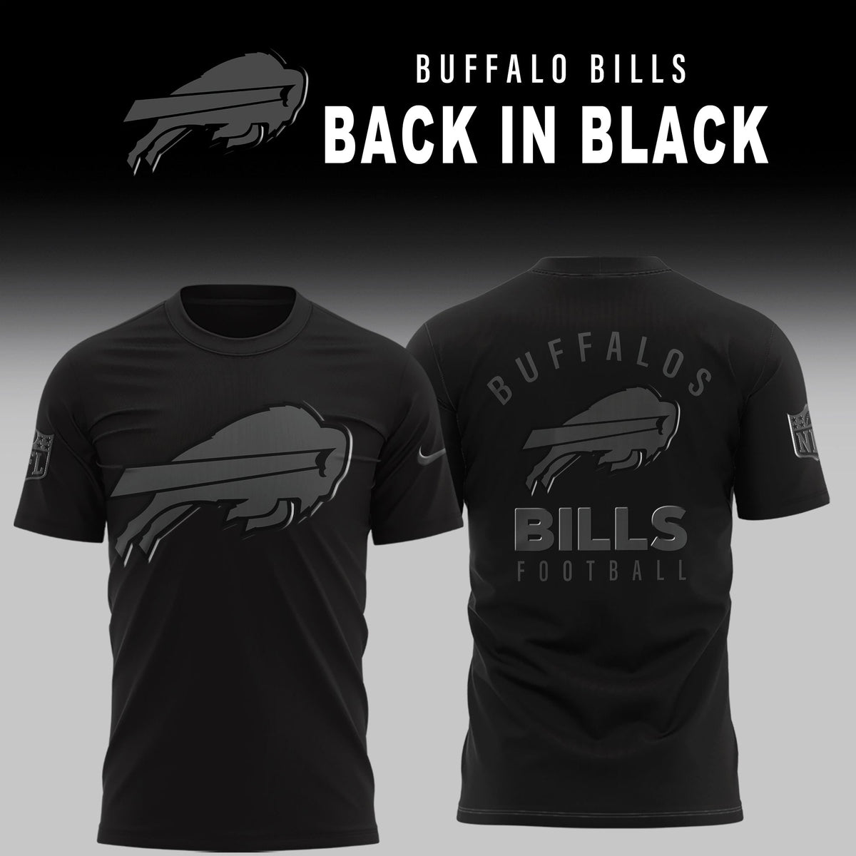 Buffalo Bills Back In Black Limited Edition Combo TShirt