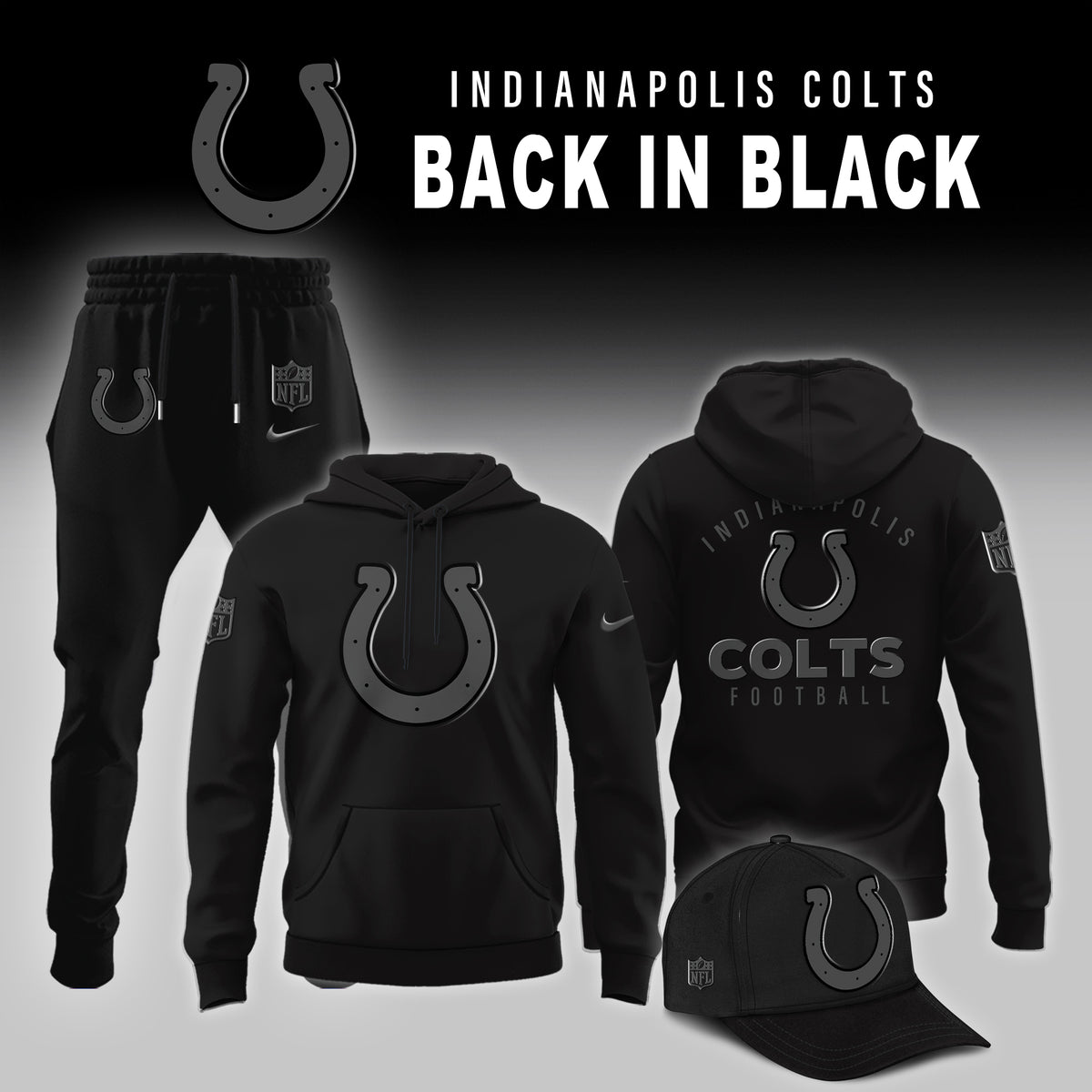Indianapolis Colts 2025 Back In Black Special Edition Hoodie