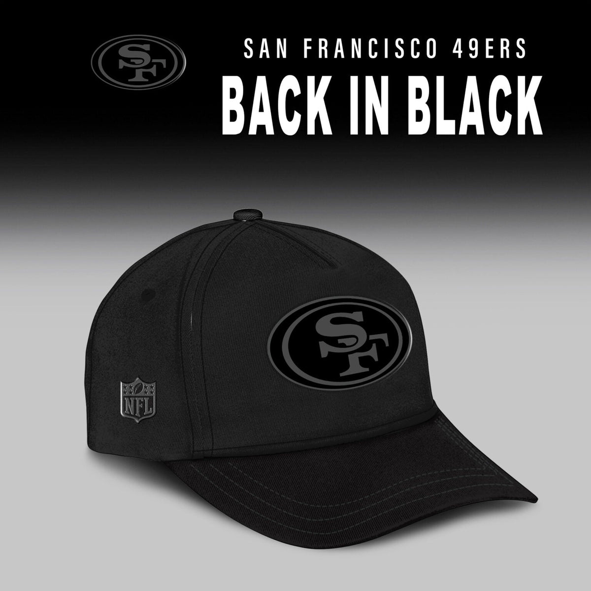 San Francisco 49ers Back In Black Half Zip Hoodie