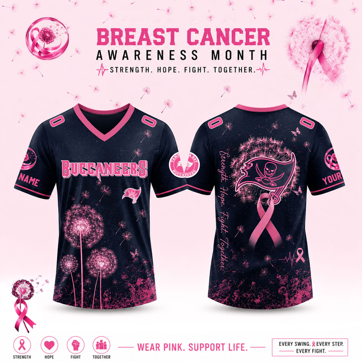 Full Team NFL 2026 Breast Cancer Awareness x Dandelion of Hope Jersey