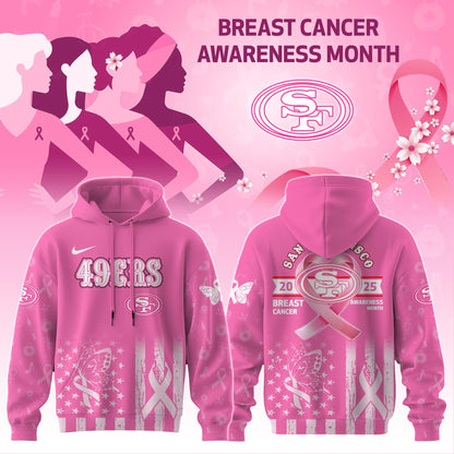 San Francisco 49ers Special Breast Cancer Awareness Month Limited Edition Hoodie 2025