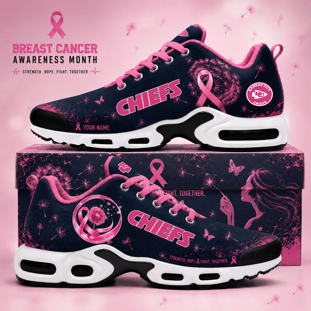 Limited Edition Kansas City Chiefs Breast Cancer Awareness x Dandelion of Hope Shoes
