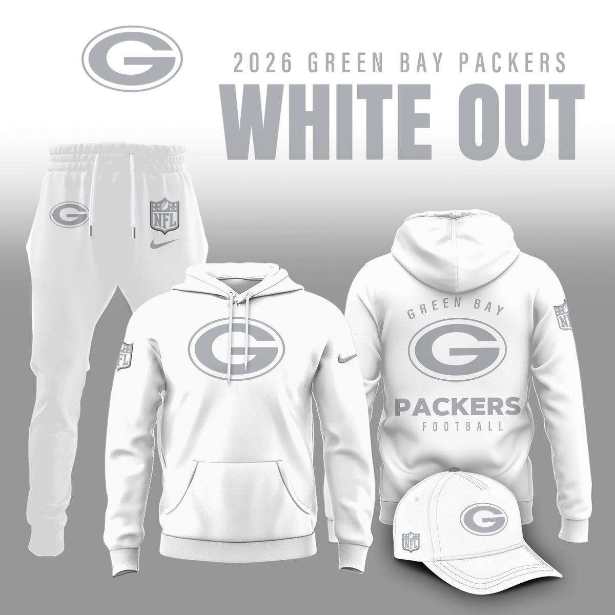 Green Bay Packers 2026 White Out Limited Edition Hoodie