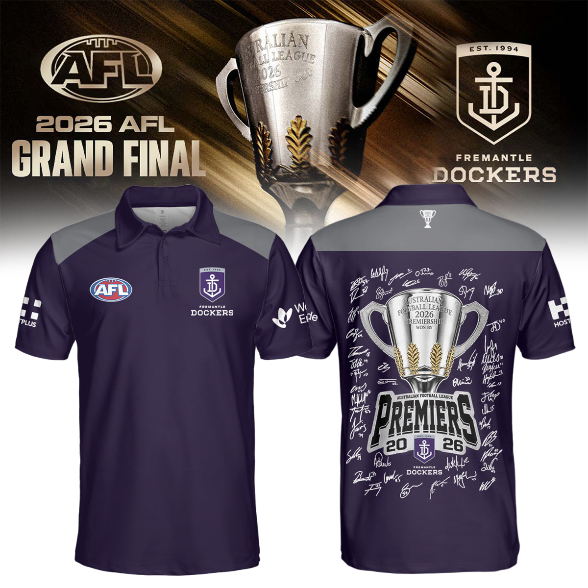 Fremantle Dockers AFL 2026 Premiership Champions Polo