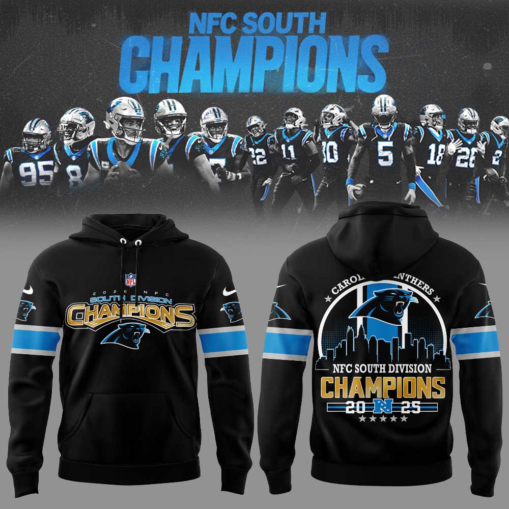 Carolina Panthers 2025 NFC South Division Champions Hoodie