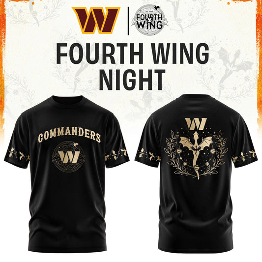 W Commanders Fourth Wings Night Black Shirt