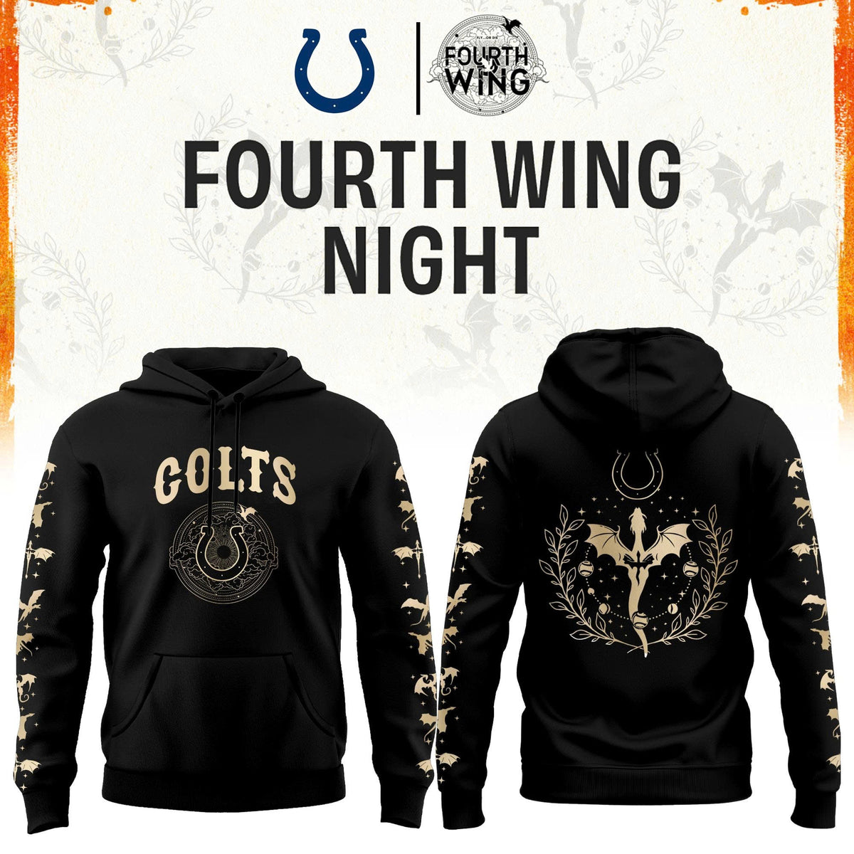 I Colts Fourth Wings Night Black Hoodie