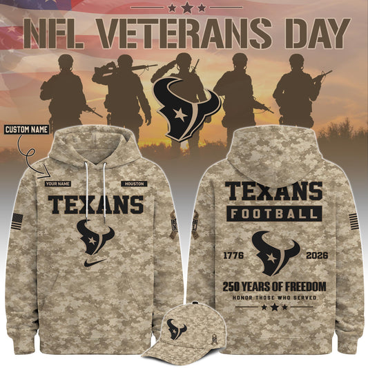 Limited Edition Houston Texans Veterans Day 2026 Hoodie