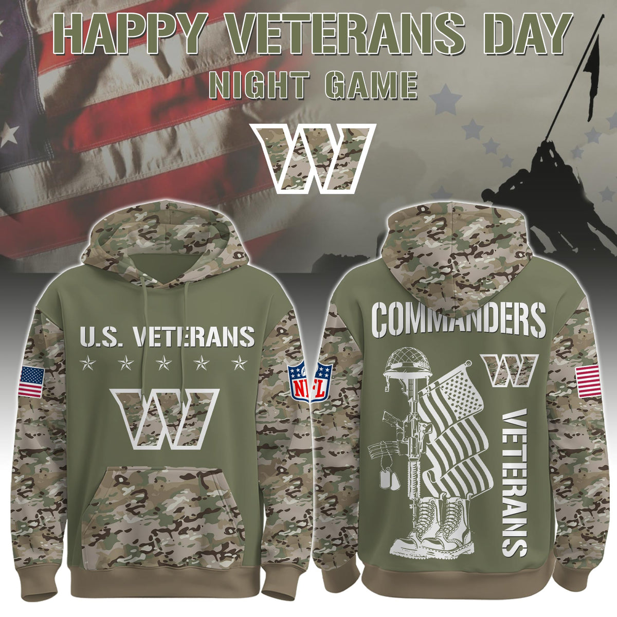 Washington Commanders - Veteran Day 2025 Hoodie Limited Edions