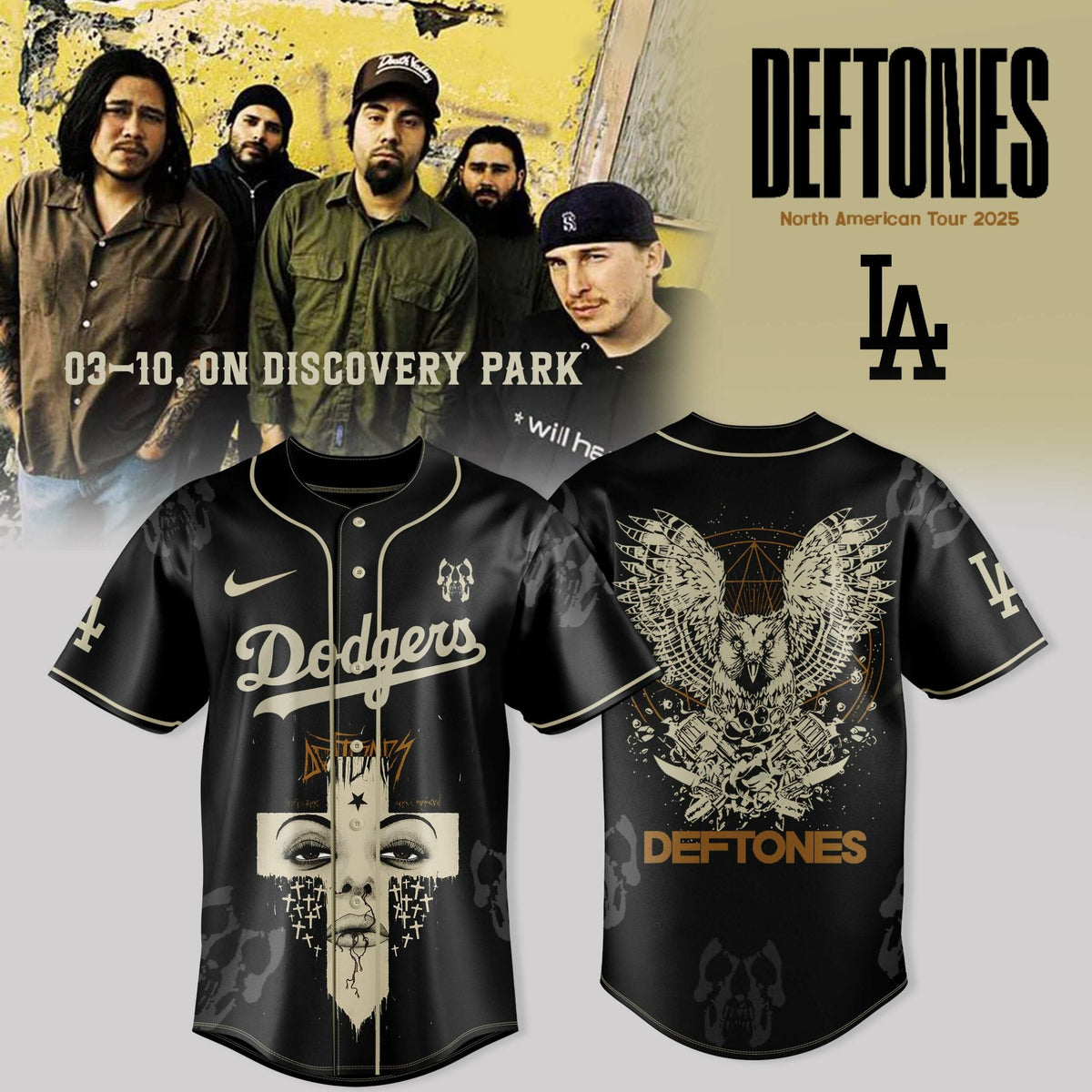 Los Angeles Dodgers X DEFTONES NA TOUR FALL 2025 Jersey