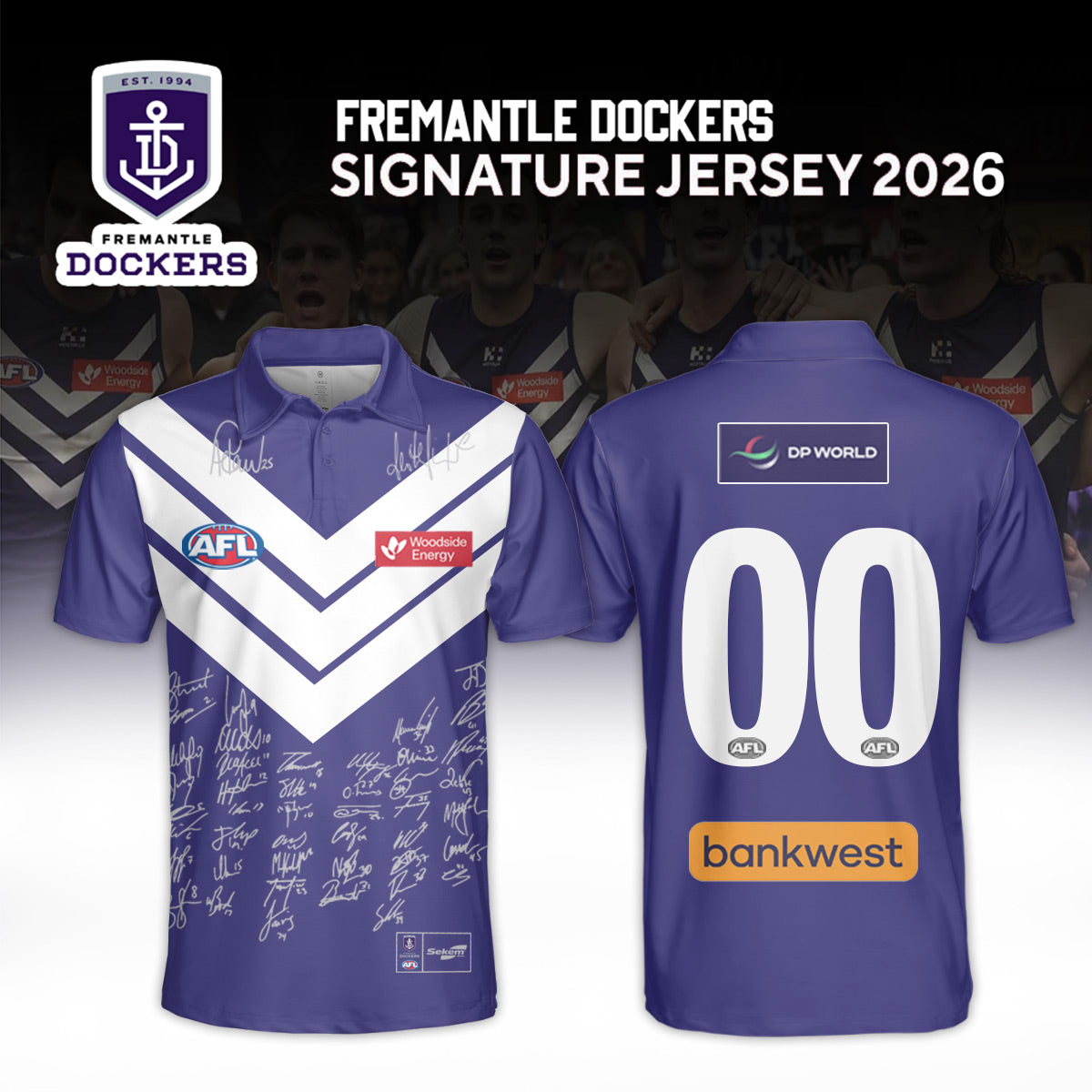 Fremantle Dockers 2026 Signed Polo