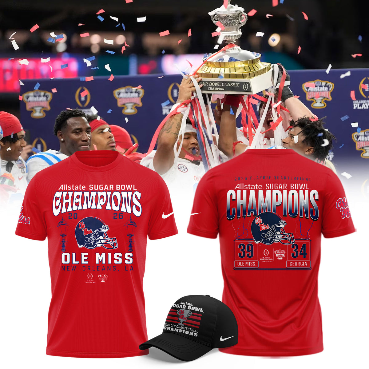 Ole Miss Rebels 2026 Sugar Bowl Champions T-shirt