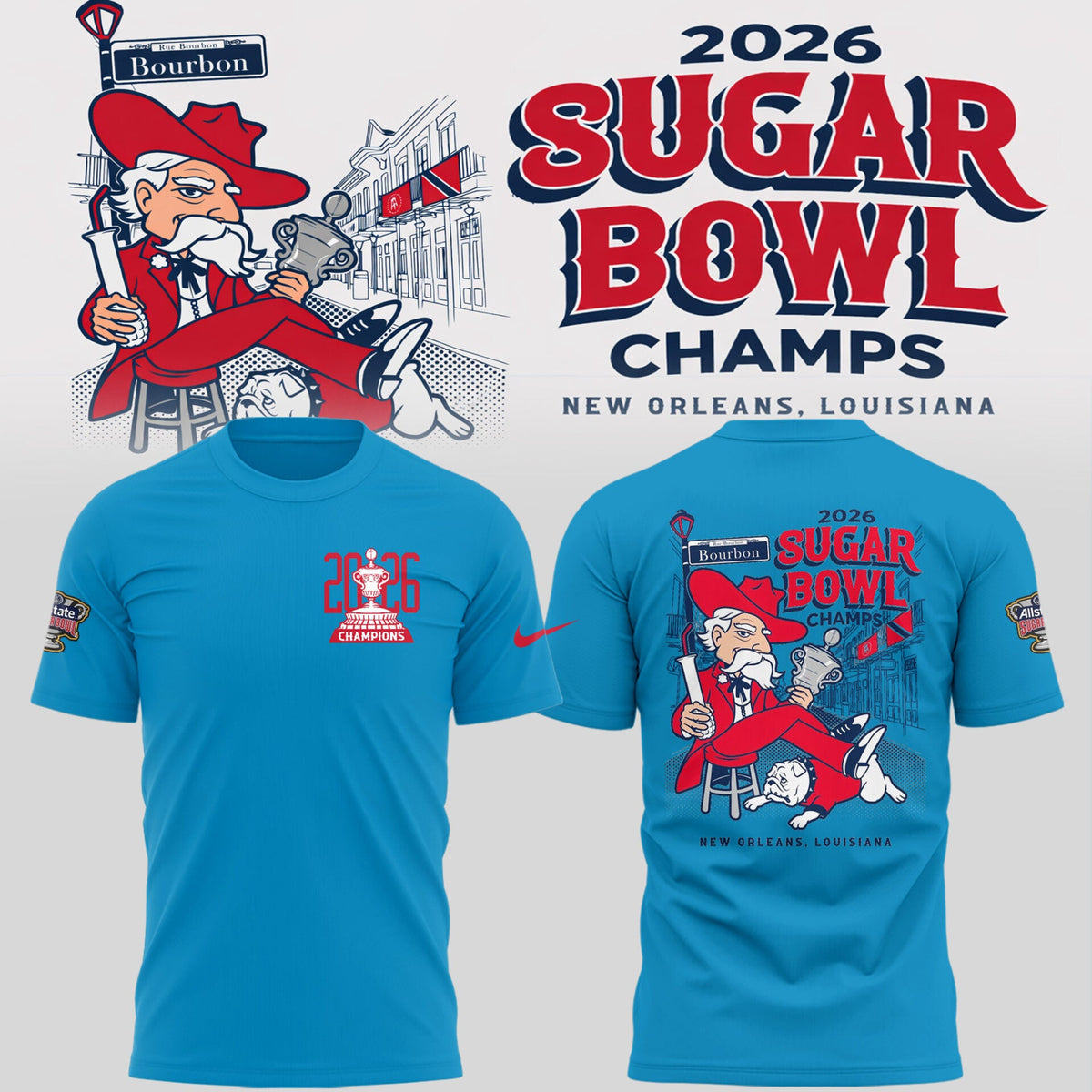 Ole Miss Rebels 2026 Sugar Bowl Champions Limited Edition Combo T-Shirt