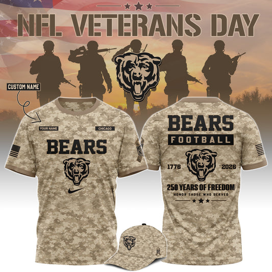 Limited Edition Chicago Bears x Veterans Day 2026 T-Shirt