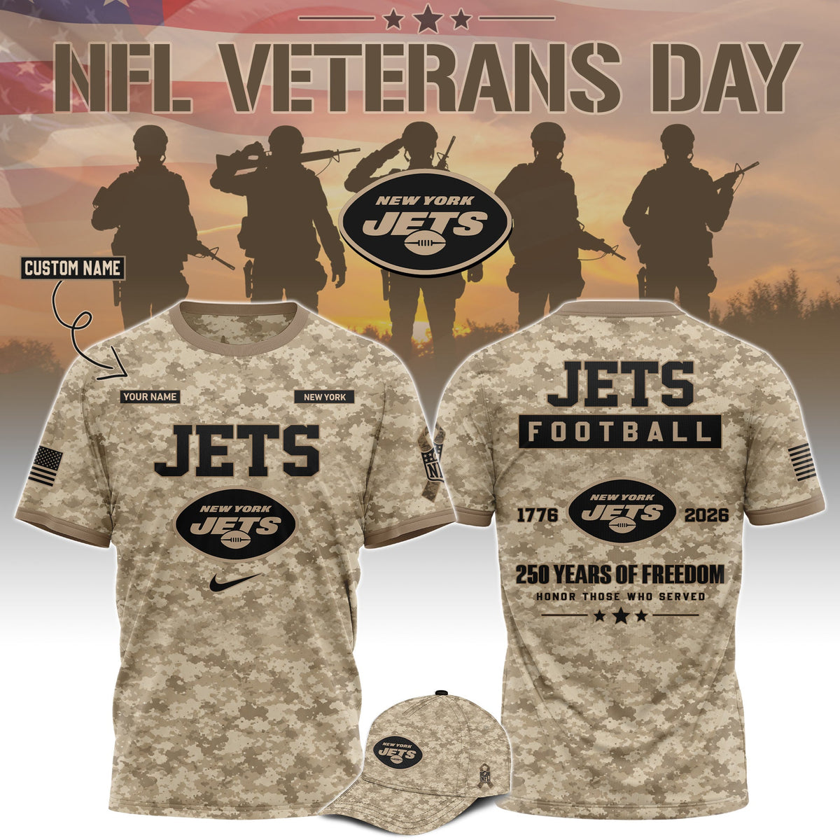 Limited Edition New York Jets x Veterans Day 2026 T-Shirt