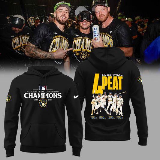 Limited Edition Milwaukee Brewers 2026 NL Central Division Champions Hoodie