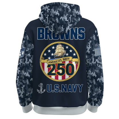 Cleveland Browns Navy 250th Birthday Hoodie Limited Edions