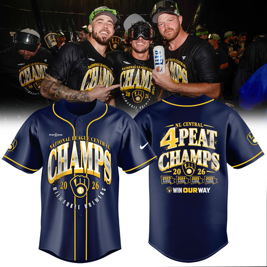 Limited Edition Milwaukee Brewers 2026 NL Central Division Champions Jersey