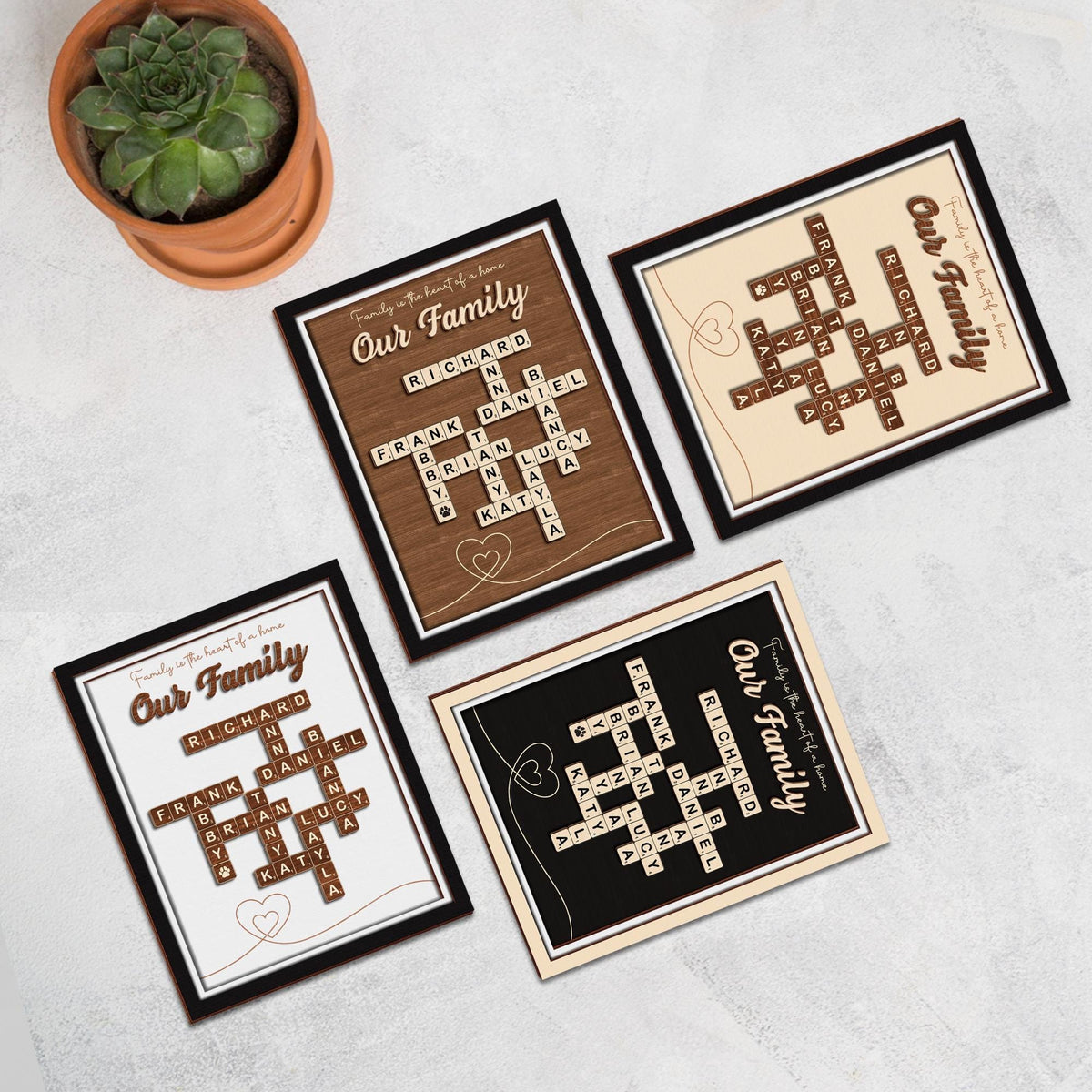 Mother's Day Scrabble Frame Family Tree,Personalized Scrabble Puzzle Wooden Sign,Mom Crossword Scrabble,Mom Puzzle Sign Gift,Grandma Gift