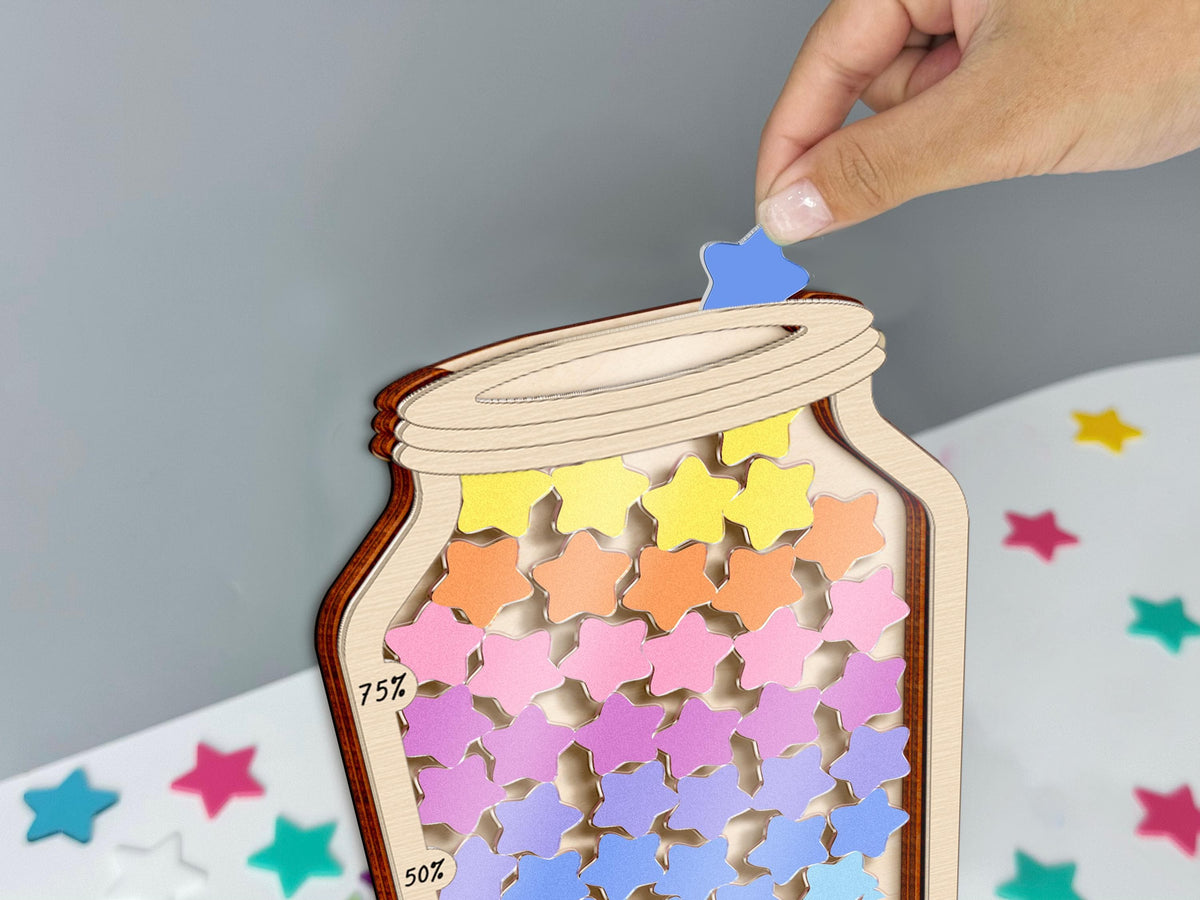Magnetic Reward Jar with Tokens, Reward System for Kids Behavior, Personalized Reward Jar, Gifts for Kids, Reward Jar with Custom Kids Name