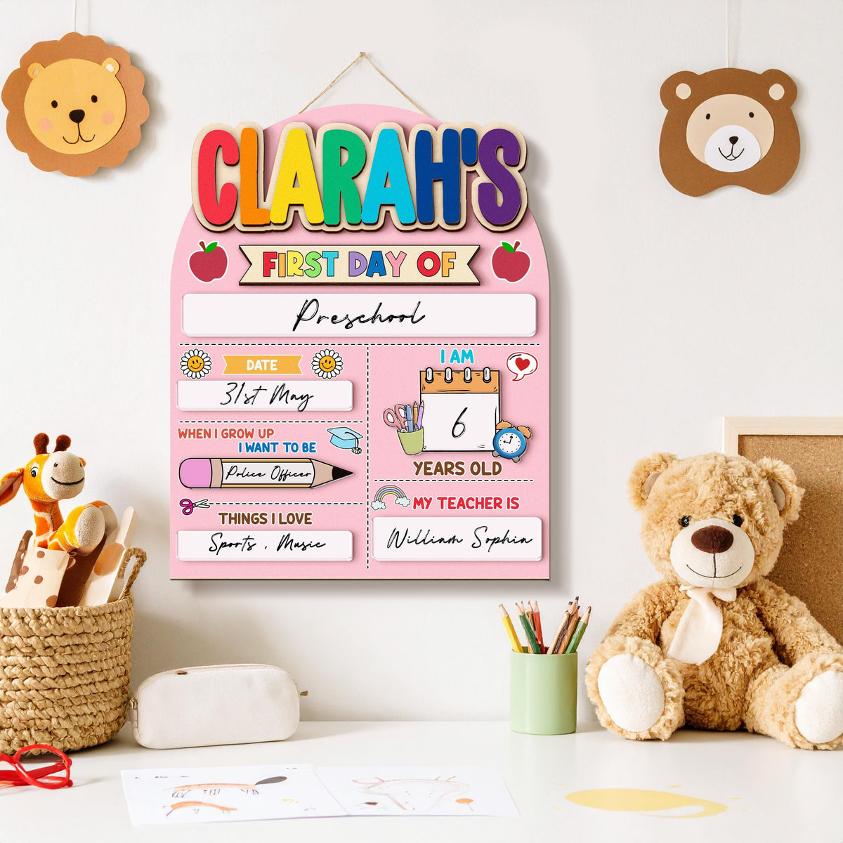 Custom First And Last Day School Sign,Preschool Back To School Dry Erase Sign,Kindergarten 1st Day of School,First Day School,School Board