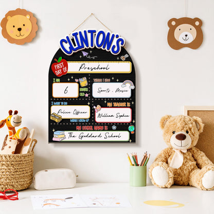 Custom First & Last Day School Sign,Back to School Sign,Kindergarten 1st Day of School Reusable,First Day Wooden School Board,Photo Prop
