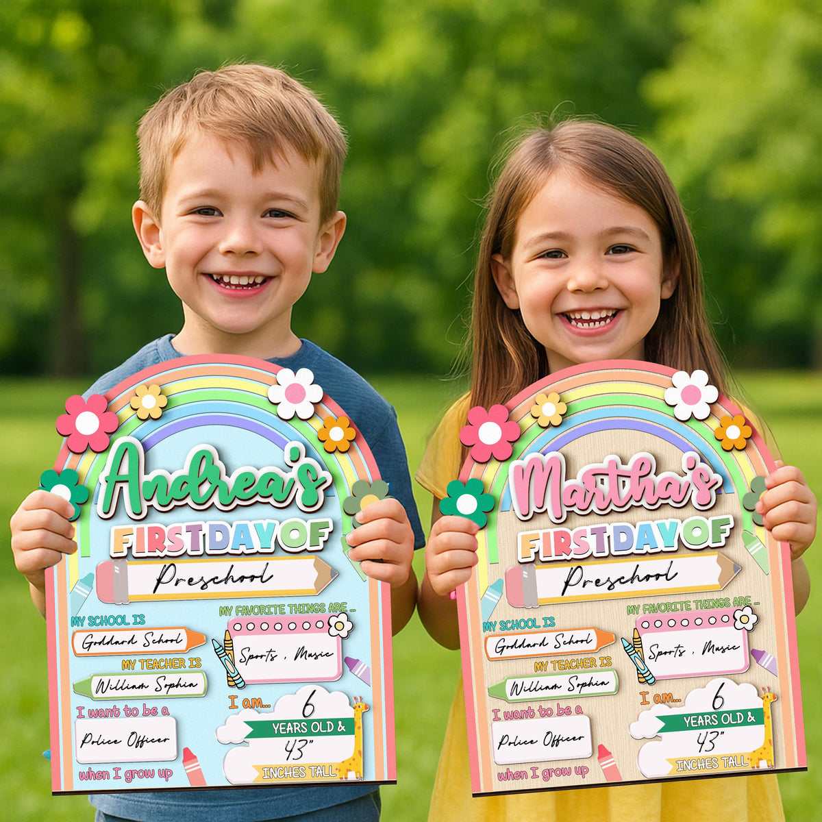Personalized First Day School Sign, Back to School Sign, Kindergarten 1st Day of School Sign Reusable, Custom First Day School Sign