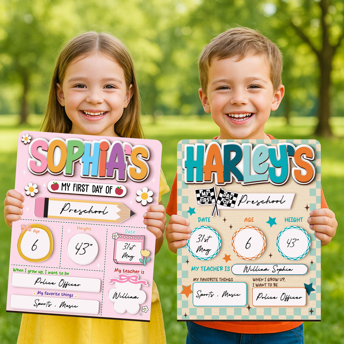 Custom First Day Of School Sign, Last Day of School Sign, Custom Name Sign, Preschool Back To School Dry Erase Sign, 1st Day of School Board