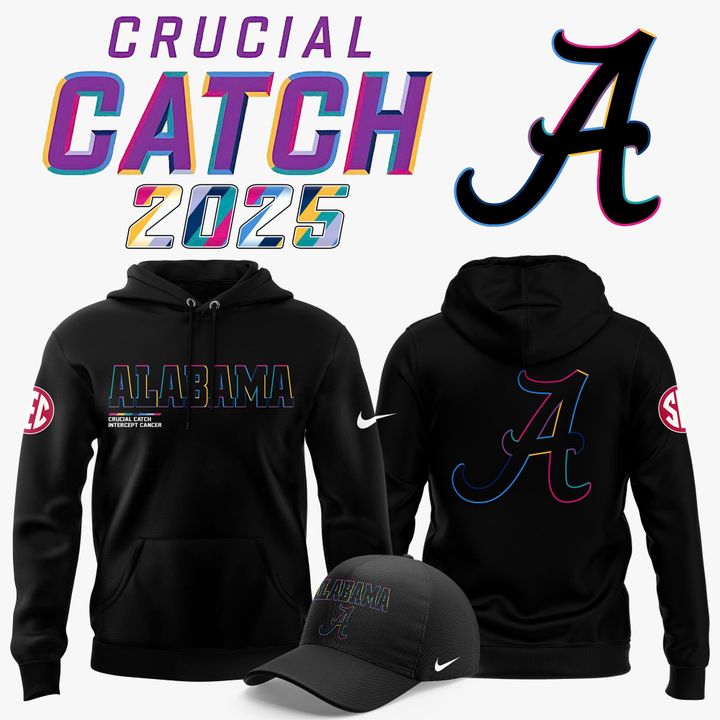 Alabama Crimson Tide Football 2025 Crucial Catch Hoodie v2