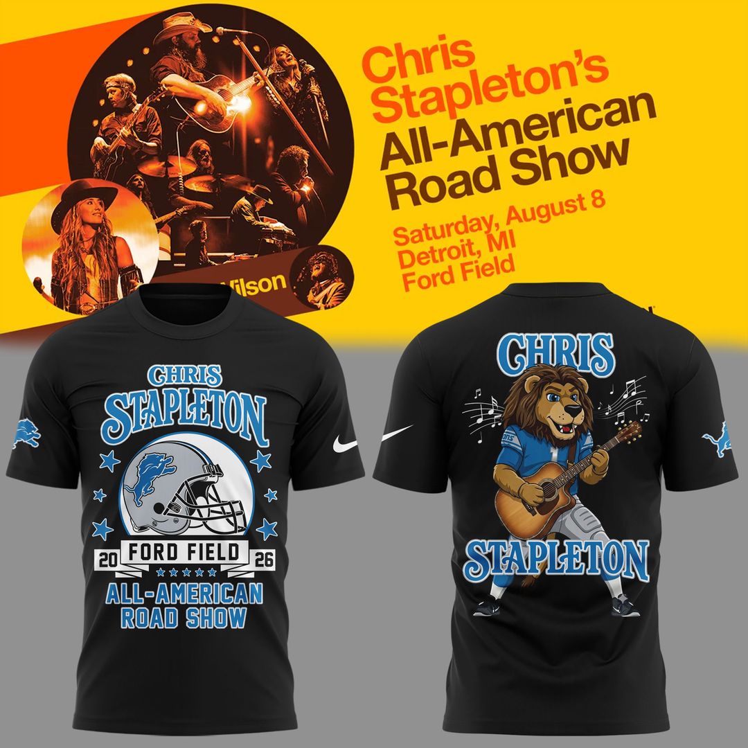 New Shirt Chris Stapleton x Detroit Lions - All American Road Show T-Shirt